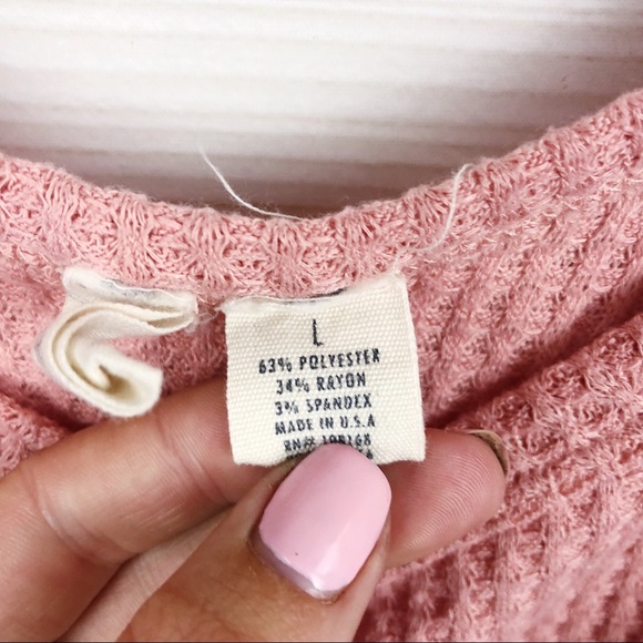 Sky & Sparrow Pink Waffle Knit Tie Front Tank Top - Picture 7 of 7